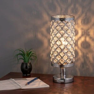 Modern Crystal Nightstand Table Lamp Desk Lamp Stylish Bedside Lamp Home Decors - Picture 1 of 6