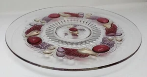 VINTAGE: Glas Servierplatte - 14" - Obstmotiv - Westmoreland Della Robbia - Bild 1 von 2