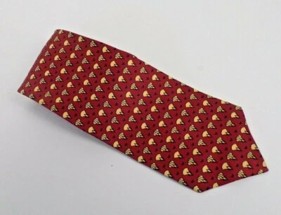 Camiseta de golf Habana Rayón roja y amarilla de colección años 60 corbata de cuello para hombre 50" de largo x 3" de ancho Foto 1 de 4