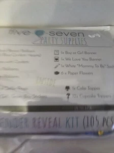 Gender REVEAL Party Supplies, Baby Shower Boy or Girl Decoration Kit -105 PIECES - Picture 1 of 5