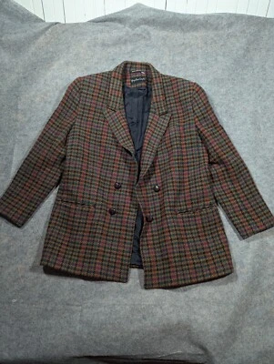 Blazer vintage Giorgio Sant Angelo talla 14 lana pata de gallo académico de negocios Foto 1 de 4