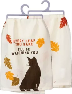 Cat~Every Pumpkin Pie You Bake~I'll Be Watching You~TOALLA DE TÉ/PLATO~Mano/Cocina - Imagen 1 de 3
