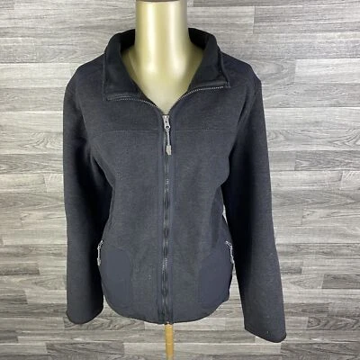 Chaqueta polar negra con cremallera completa GREEN TEA bolsillos con cremallera para mujer talla 2XL Foto 1 de 4