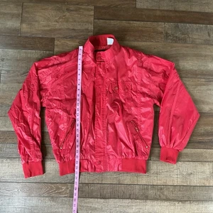 VTG Bass Pro Shops Outdoors Red Nylon Bomber Jacket Men's Sz M Korea Made 151113 - Picture 1 of 8