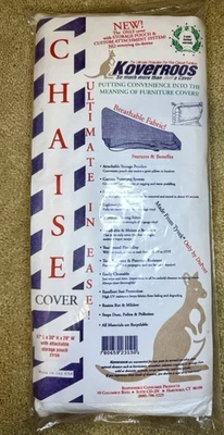 KoverRoos 23250 White Chaise Cover  37Lx30Hx27W Made In USA Brand New Sealed - Image 1 of 3