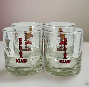 Vintage barware Whiskey Lowball Glasses Klub Kachina AZ Southwest, set of 4 - Picture 1 of 7