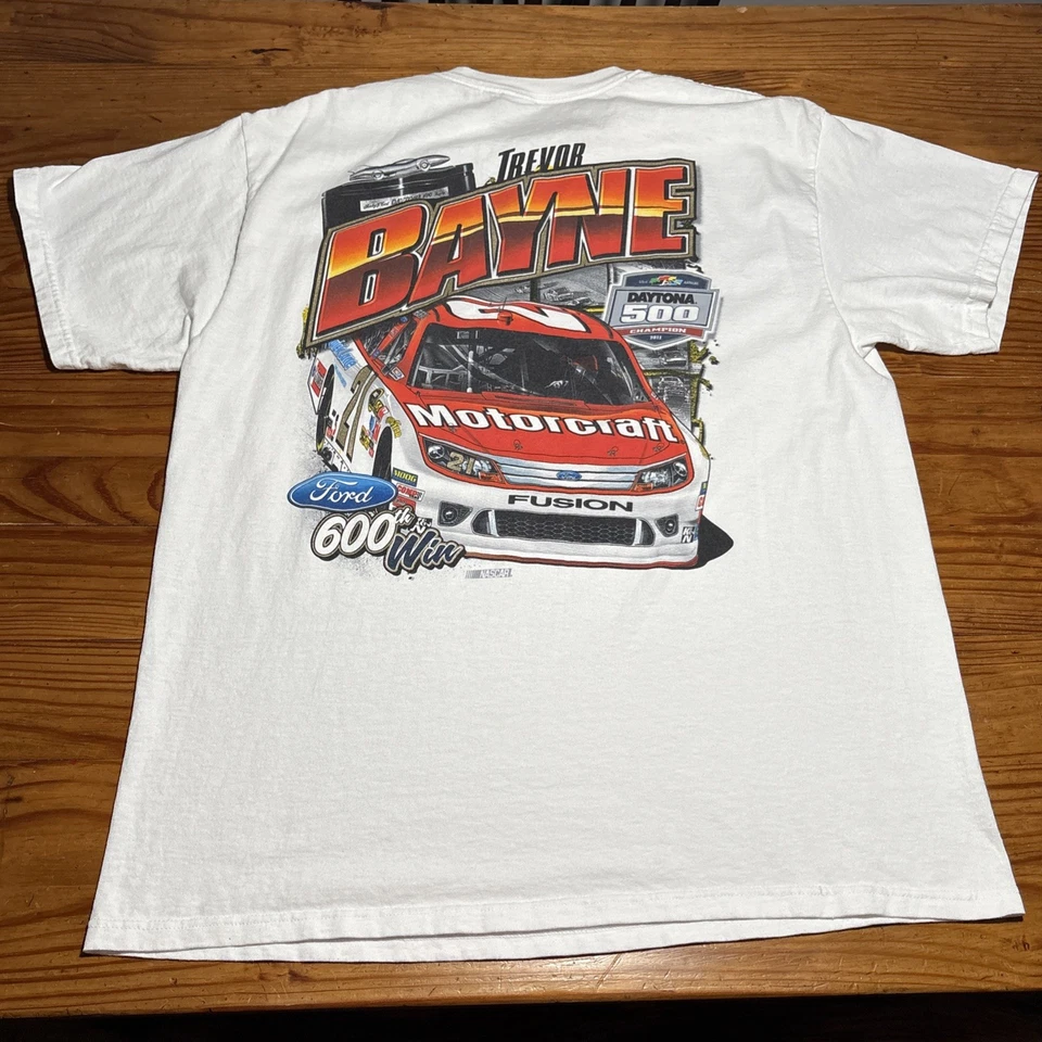 Мужская 2011 NASCAR Trevor Bayne Daytona 500 гонки чемпион рубашка XL белый - Изображение 1 из 4
