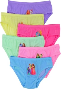 Girl’s Pack of 6 Colorful Comfortable Classic Cotton Bikini Panties - Unicorn... - Picture 1 of 5