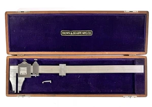 Pinza Vernier Brown & Sharpe 13" interior/exterior #570 con estuche de madera EE. UU. - Imagen 1 de 9