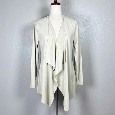 SOFT SURROUNDINGS Women Size S Ultra Soft Micro Suede Waterfall Cardigan Jacket - Image 1 of 4