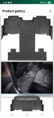 Floor Mats 2Nd and 3Rd Row Liner Black Compatible with 2018-2022 Expedition/Navi - Image 1 of 4