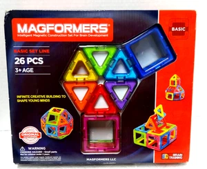 Magformers Basic Set Line 26 Pcs Building Kit Toys For Age 3+ New In Box - Picture 1 of 7