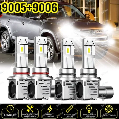 Para Toyota RAV4 2006-2012 Combo 4X faros LED bombillas Luces bajas altas - Imagem 1 de 4