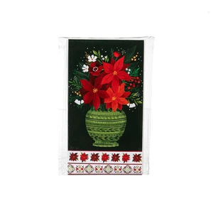Holiday Poinsettia Napkin Paper Guest Towel Napkin - Imagen 1 de 1