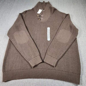DULUTH TRADING CO Mens 3XL Brigadier Shawl Collar Sweater Brown Long Sleeve - Picture 1 of 10