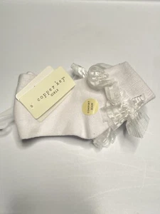 Copper Key 1 Pair Of Fancy Socks Girls Shoe Size 12-6.5 White Ruffle Detail - Picture 1 of 3