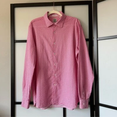 [2X] Robert Graham Men’s Pink & White Gingham Plaid Button Down Shirt - Image 1 of 4