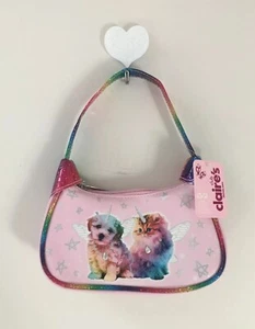 Claire’s Club Kawaii Pink Mini Purse Rainbow Unicorn Dog Cat Cute Fashion Y2K - Picture 1 of 4