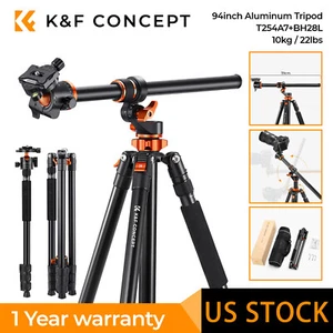 K&F Concept 90in Camera Tripod Ultra-high Transverse Center Column Ball Head - Picture 1 of 8