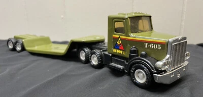 Vintage Buddy L Army T-605 Tank/Jeep Transporter Truck & Trailer FS Madein Japan - Image 1 of 4
