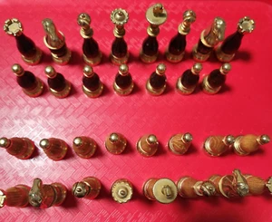 Deluxe Classic Style Staunton Brass Wood/Metal Chess Set Missing Piece/ no Board - Picture 1 of 5