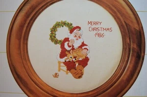 Vintage The Graph Menagerie Cross Stitch Pattern 1986 Santa Claus with Baby Deer - Picture 1 of 6