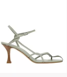 Christopher Esber Asymmetric Interlock Strappy Leather Thong Sandal Green 40/9 - Picture 1 of 11