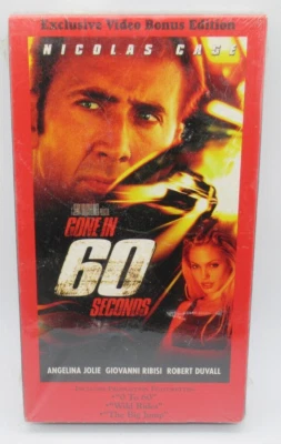 GONE IN 60 SECONDS - EXCLUSIVE BONUS ED. VHS VIDEO MOVIE, NICOLAS CAGE, ANGELINA - Image 1 of 3