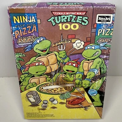 Teenage Mutant Ninja Turtles Ninja 1990 RoseArt Pizza 100 Pc Jigsaw Puzzle New - Image 1 of 4