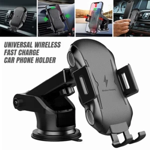 Wireless Fast Charge Car Phone Holder Universal Windscreen Dashboard Air Vent - Zdjęcie 1 z 23