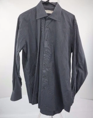Luciano Barbera Striped Dress Shirt Made in Italy 100% Cotton Size 16/41 - Image 1 of 4