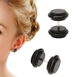 2pcs 18G (1.2mm) Ear Studs 00G (10mm) Acrylic Fake Ear Plug Taper Stretcher - Picture 1 of 6