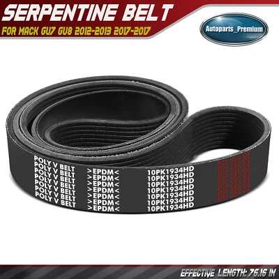 76.16" Heavy Duty Serpentine Belt for Mack GU7 GU8 2012 2013 2017 L6 10.8L 12.8L - Image 1 of 4