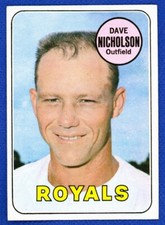1969 Topps Baseball # 298 Dave Nicholson Kansas City Royals EX-EXMT