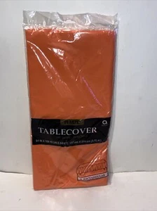 Amscan Plastic-Lined Sunkissed Orange Table Cover 54x108" New! - Picture 1 of 6