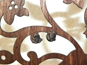 Vintage Sterling Silber Ohrringe 3 Dimensional Frosch - Bild 1 von 5