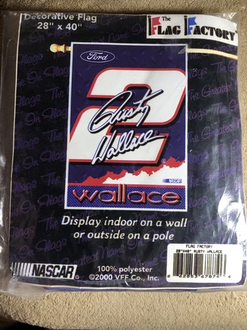 Nascar Rusty Wallace 28" x 40" Vertical Flag New in package  NN Cover