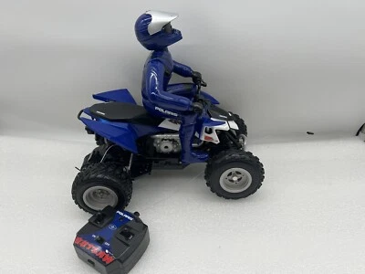 Polaris ATV Outlaw W/ Rider & Remote Tested And Works Great! Blue - Image 1 of 4