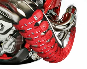 POLISPORT Armadillo Protezione Tubo Scarico Universale 2 Tempi HONDA CR250 500 ROSSO - Foto 1 di 4