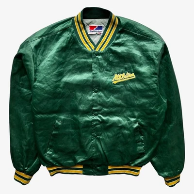 Vintage 80s Men's Swingster MLB Oakland Athletics A's Varsity Jacket, Moneyball - Image 1 of 4