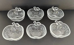 Vintage Glass Apple Dessert Bowls x 6 Textured Dishes Veba-Glas Germany Retro - Picture 1 of 10