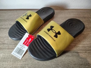 Sandali Under Armour Slides donna taglia 9 oro nero UA Ansa Fix NUOVI - Foto 1 di 7