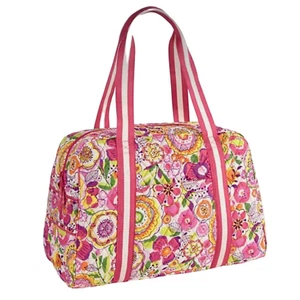 VERA BRADLEY Clementine Emily Satchel Shoulder Bag Purse Pink Floral Feminine - Picture 1 of 13