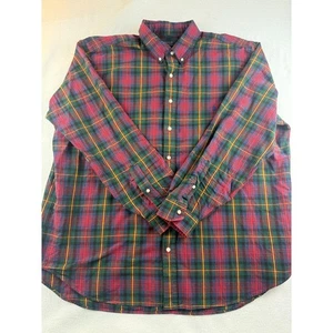 Polo Ralph Lauren uomo camicia manica lunga con bottoni a quadri rosso verde 2XB - Foto 1 di 10