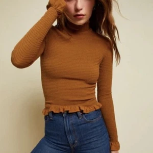 NWT Nation LTD Emmy Smocked Turtleneck Top Cocoa Brown XS - Picture 1 of 7