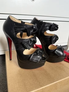 Christian Louboutin Madame Butterfly Booty 150 Nappa In Black Size 35.5 - Picture 1 of 10
