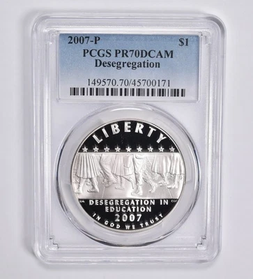 PR70 2007-P Desegregation Commemorative Dollar PCGS Blue Lbl *5500 - Image 1 of 4