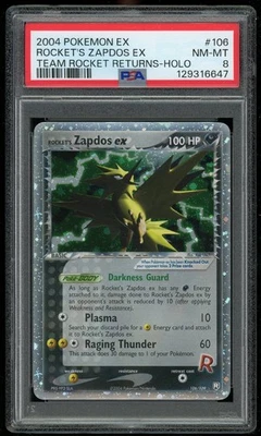 Pokemon Rocket's Zapdos EX Holo Rare Team rocket Returns 106/109 PSA 8 Graded - Image 1 of 2