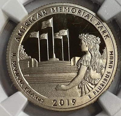 2019 S - American Memorial Park NP Quarter - NGC PF70 Ultra Cameo First Release - Image 1 of 4