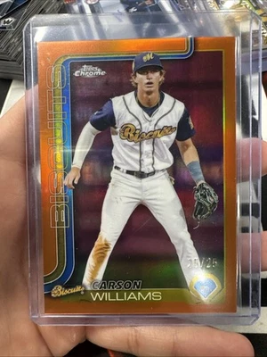 2025 Topp Pro Debut Carson Williams Chrome Orange /25 - Image 1 of 2
